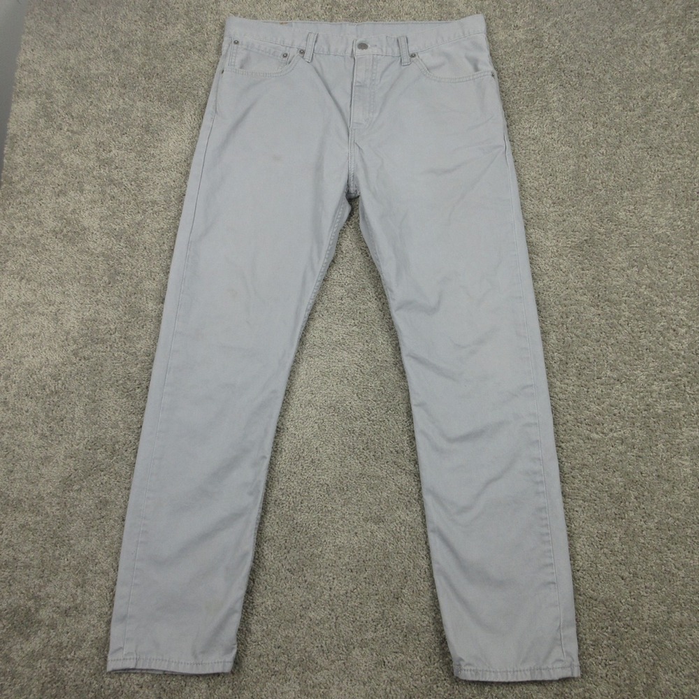 Levis Pants Mens 36x32 Gray 508 Regular Taper Zip Fly Canvas Chinos Cotton